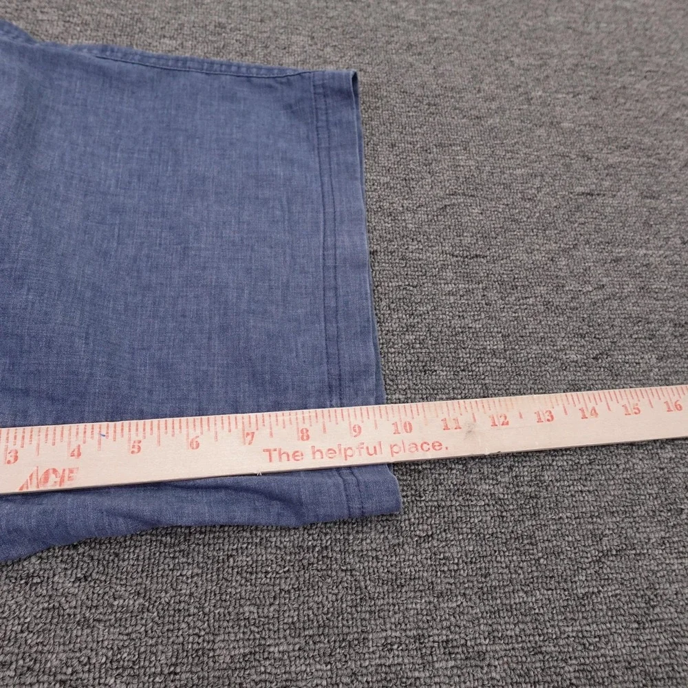 PrAna Bermuda Shorts Mens 33 Blue Chambray Elastic Waist 11 Inseam Casual Summer